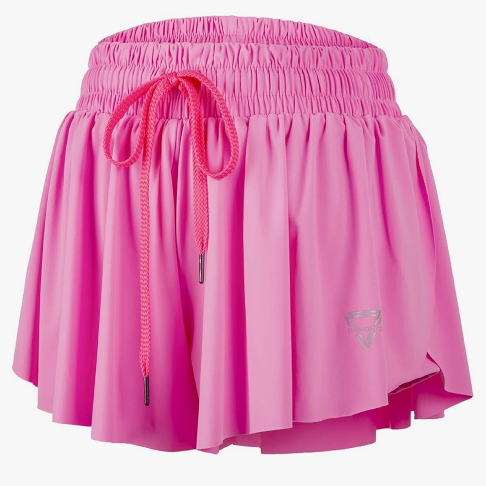 Flowy pink athletic shorts